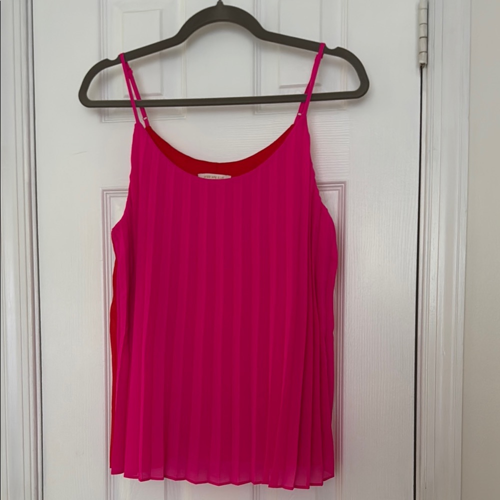 Skies Are Blue Pleated Pink Camisole